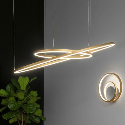 Ideal Lux - LED lustra uz troses ORACLE SLIM LED/53W/230V 3000K CRI 90 Ø 90 cm zelta