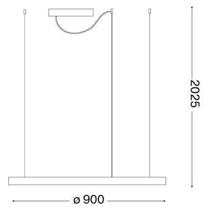 Ideal Lux - LED lustra uz troses ORACLE SLIM LED/53W/230V 3000K CRI 90 Ø 90 cm zelta