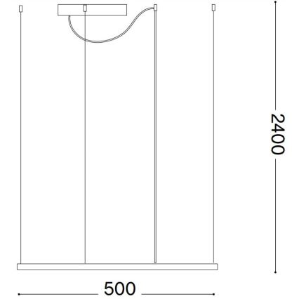Ideal Lux - LED lustra uz troses ORACLE SLIM LED/33W/230V 3000K CRI 90 50x50 cm melna