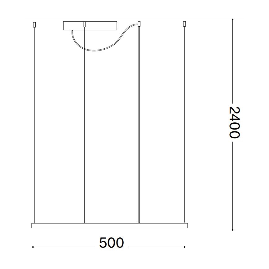 Ideal Lux - LED lustra uz troses ORACLE SLIM LED/33W/230V 3000K CRI 90 50x50 cm melna