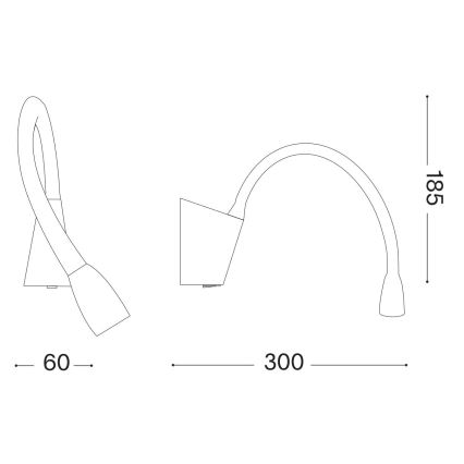 Ideal Lux - LED Pielāgojama lampiņa GOOSE LED/3W/230V CRI 90 melna