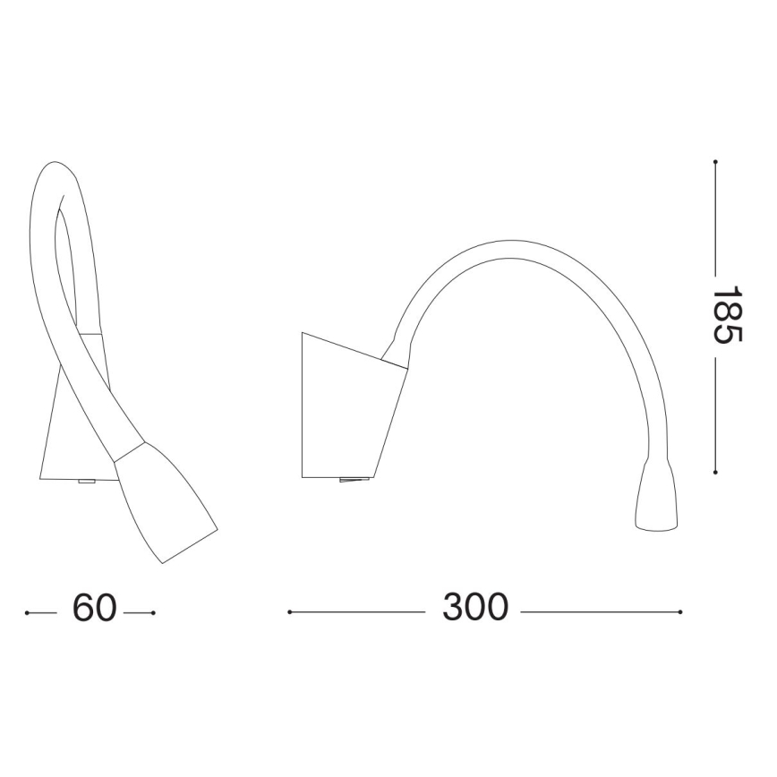 Ideal Lux - LED Pielāgojama lampiņa GOOSE LED/3W/230V CRI 90 melna