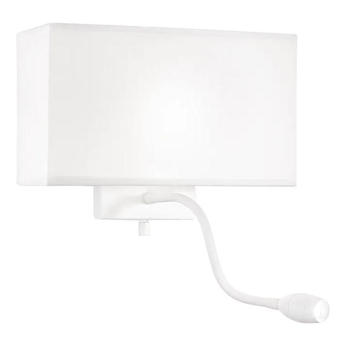 Ideal Lux - LED Pielāgojama sienas lampa HOTEL 1xE27/60W/230V + LED/1,5W balta