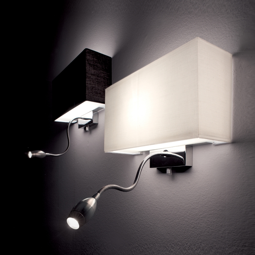 Ideal Lux - LED Pielāgojama sienas lampa HOTEL 1xE27/60W + LED/1,5W/230V