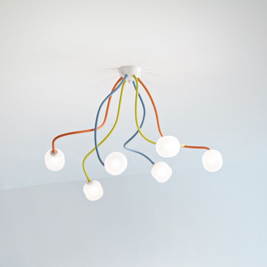 Ideal Lux - LED Pielāgojama virsapmetuma lustra OCTOPUS 6xG9/3W/230V krāsaina
