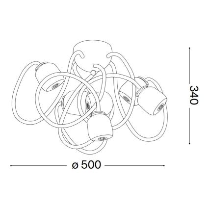 Ideal Lux - LED Pielāgojama virsapmetuma lustra OCTOPUS 6xG9/3W/230V krāsaina