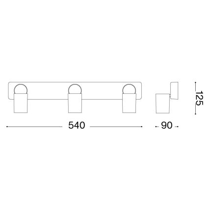 Ideal Lux - LED punktveida gaismeklis RUDY 3xGU10/7W/230V CRI 90 melns