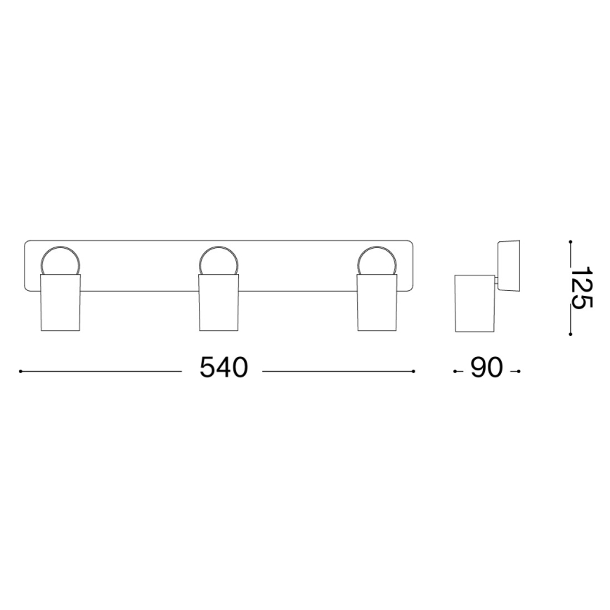 Ideal Lux - LED punktveida gaismeklis RUDY 3xGU10/7W/230V CRI 90 melns