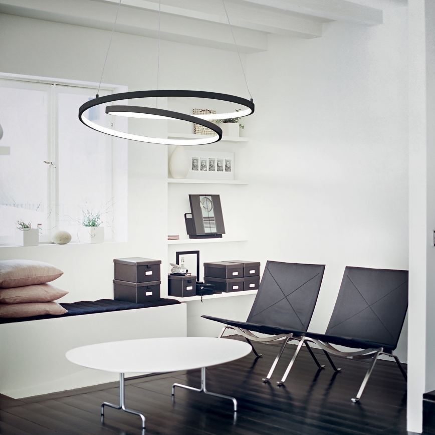 Ideal Lux - LED regulējama lustra uz kabeļa OZ LED/48W/230V Ø 60 cm CRI 90 melna