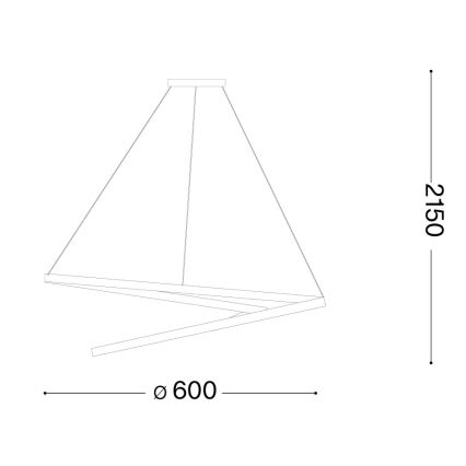 Ideal Lux - LED regulējama lustra uz kabeļa OZ LED/48W/230V Ø 60 cm CRI 90 melna