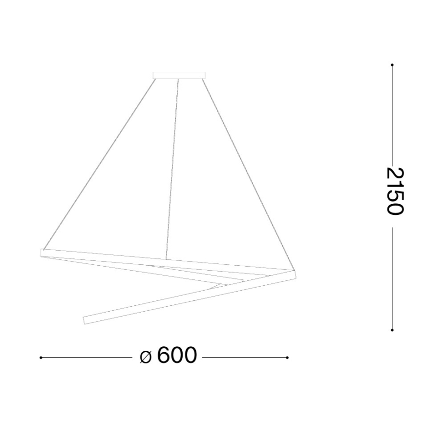 Ideal Lux - LED regulējama lustra uz kabeļa OZ LED/48W/230V Ø 60 cm CRI 90 melna