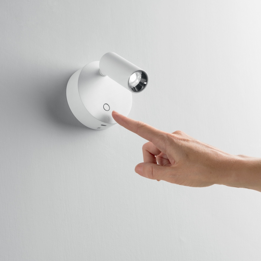 Ideal Lux - LED pieskāriena regulējams sienas punktveida gaismeklis ELF LED/3W/230V CRI 95 balts
