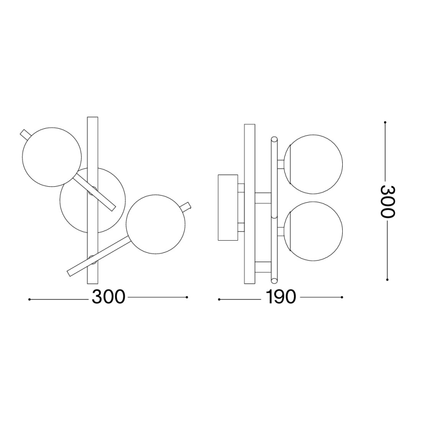 Ideal Lux - LED sienas gaismeklis ATLAS 2xG9/3W/230V zelta krāsā