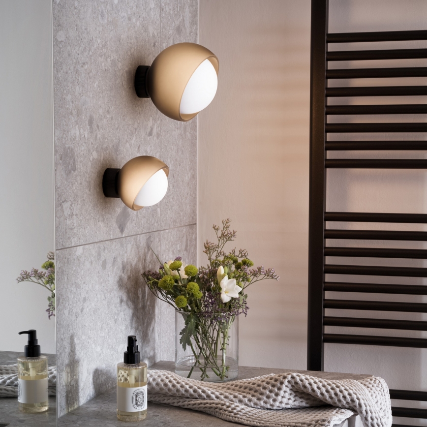 Ideal Lux - LED sienas gaismeklis BLOOM 1xE27/42W/230V zeltains/dūmakaini bēšs
