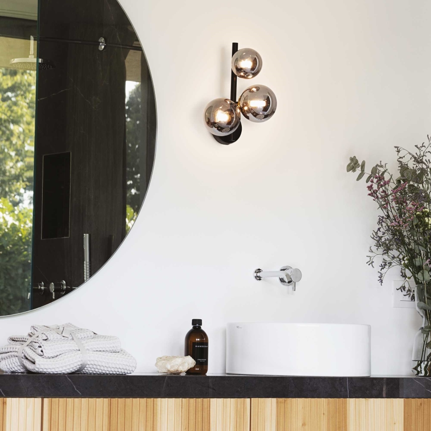 Ideal Lux - LED sienas gaismeklis PERLAGE 3xG9/3W/230V melna/dūmota melna