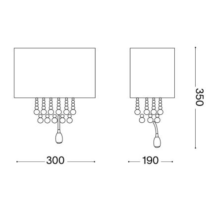 Ideal Lux - LED Sienas lampa 2xE14/40W/230V + LED/1W