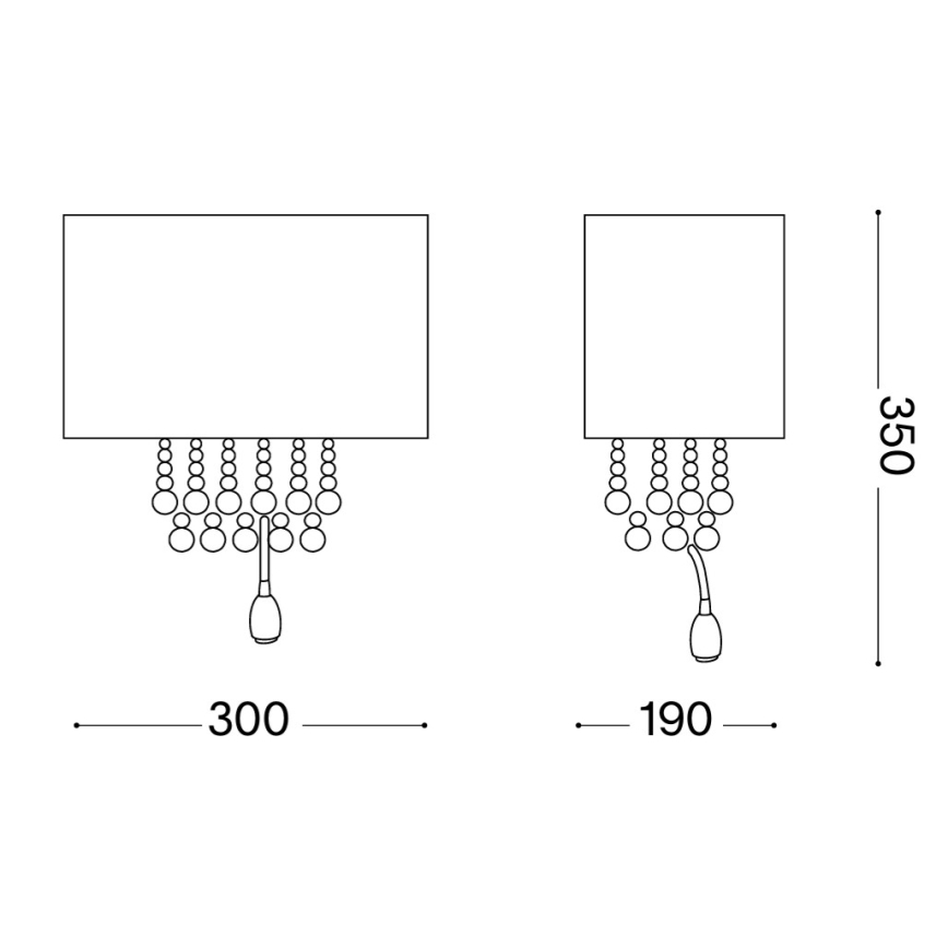 Ideal Lux - LED Sienas lampa 2xE14/40W/230V + LED/1W