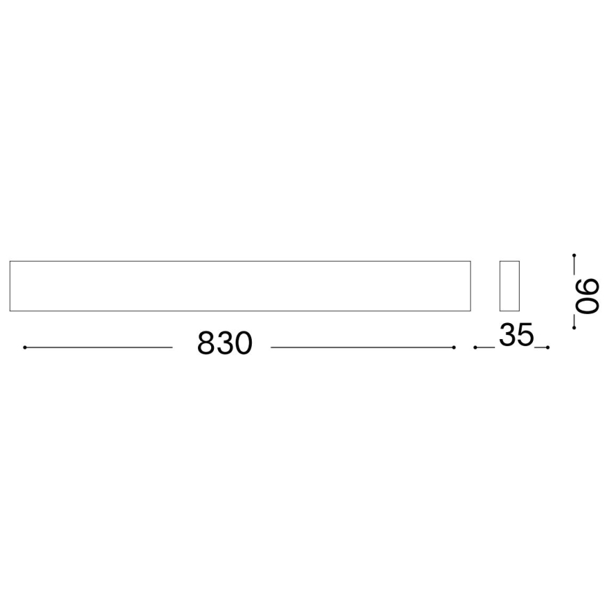 Ideal Lux - LED Sienas lampa DELTA LED/30W/230V 4000K 83 cm CRI 90 melna