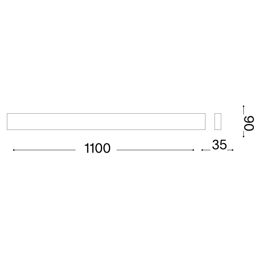 Ideal Lux - LED Sienas lampa DELTA LED/37W/230V 4000K 110 cm CRI 90 melna