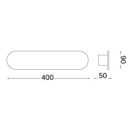 Ideal Lux - LED Sienas lampa ECHO LED/20W/230V 40 cm CRI 90 melna