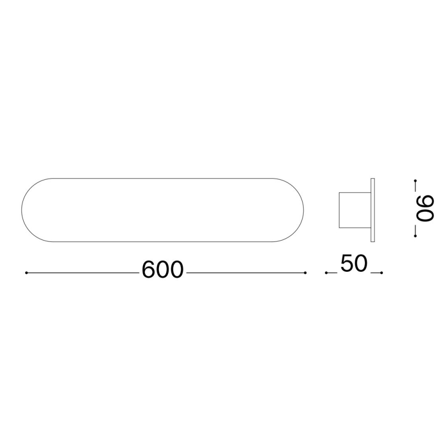 Ideal Lux - LED Sienas lampa ECHO LED/30W/230V 60 cm CRI 90 melna