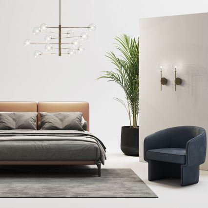 Ideal Lux - LED Sienas lampa EQUINOXE 1xG4/2W/230V misiņš/caurspīdīga