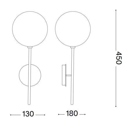 Ideal Lux - LED Sienas lampa EQUINOXE 1xG4/2W/230V misiņš/caurspīdīga