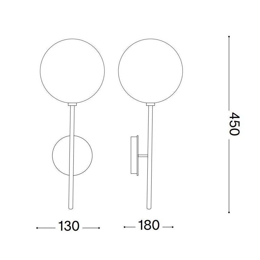 Ideal Lux - LED Sienas lampa EQUINOXE 1xG4/2W/230V misiņš/caurspīdīga