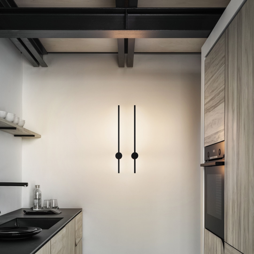 Ideal Lux - LED Sienas lampa ESSENCE LED/12W/230V 3000K 70 cm CRI 90 melna
