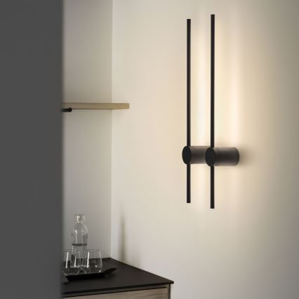 Ideal Lux - LED Sienas lampa ESSENCE LED/12W/230V 3000K 70 cm CRI 90 melna