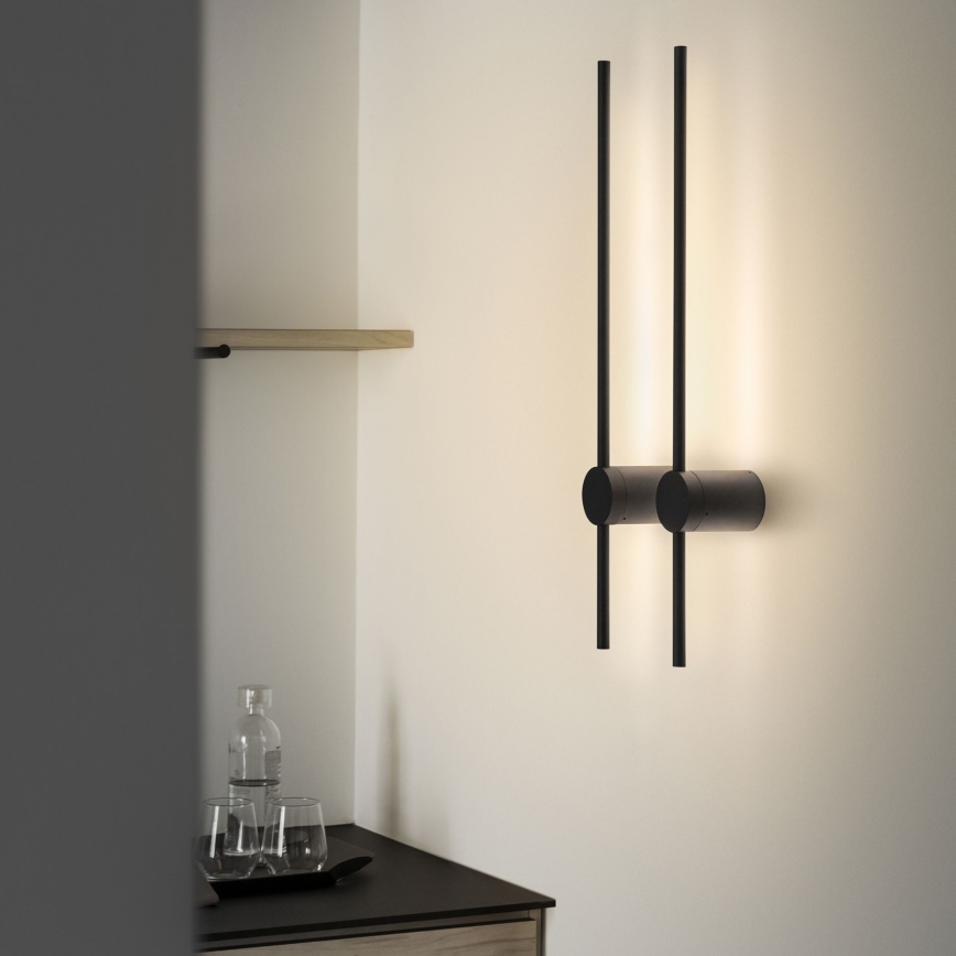 Ideal Lux - LED Sienas lampa ESSENCE LED/12W/230V 3000K 70 cm CRI 90 melna