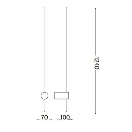 Ideal Lux - LED Sienas lampa ESSENCE LED/19W/230V 2700K 124 cm CRI 90 melna