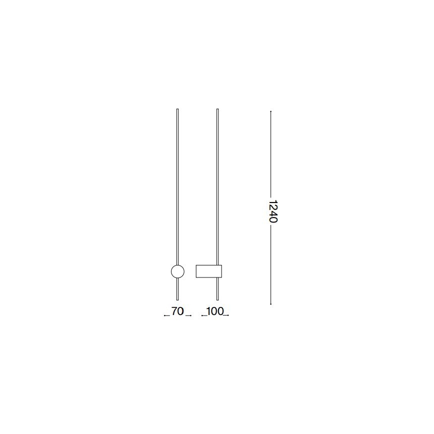 Ideal Lux - LED Sienas lampa ESSENCE LED/19W/230V 2700K 124 cm CRI 90 melna