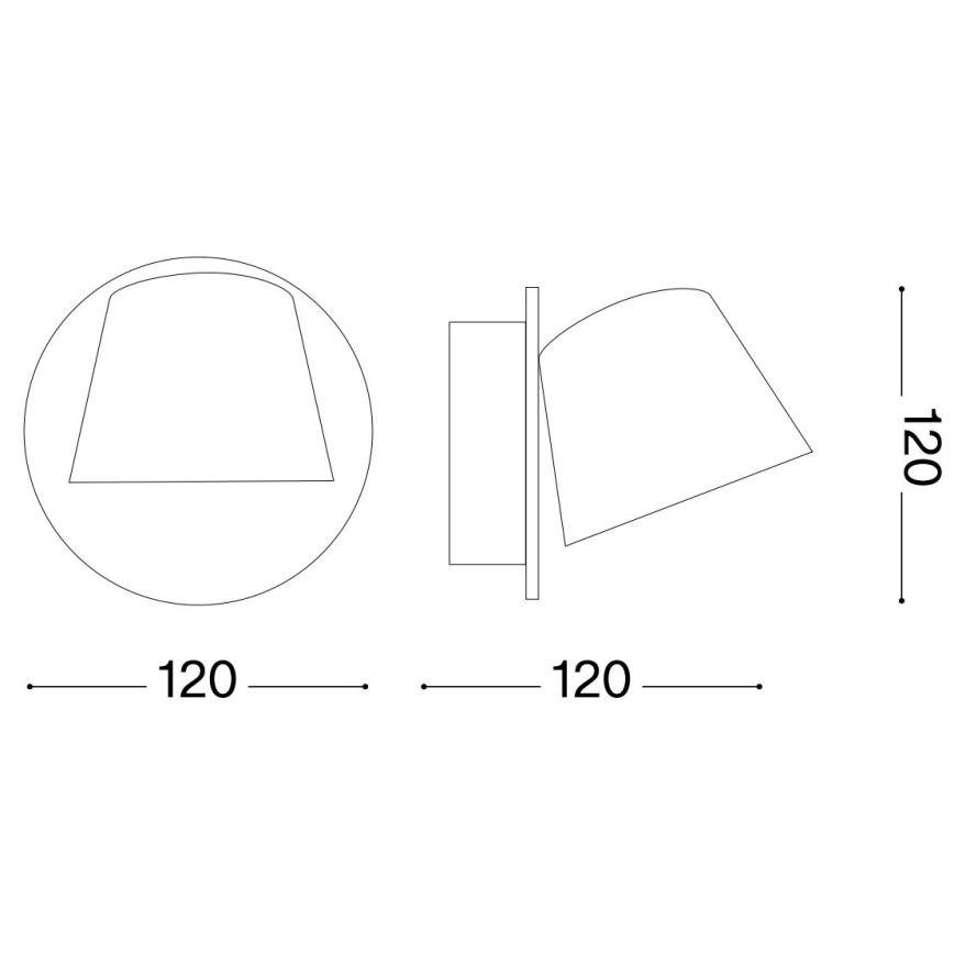 Ideal Lux - LED Sienas lampa GIM LED/6W/230V melna