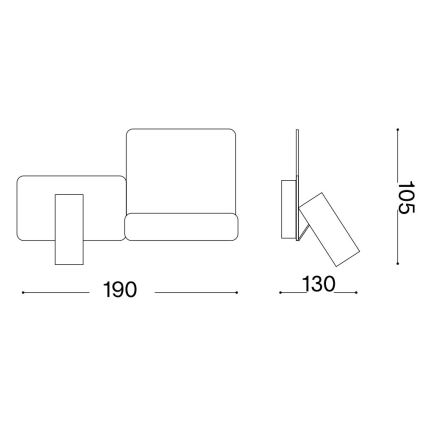 Ideal Lux - LED Sienas lampa KOMODO LED/4,5W/230V USB CRI 90 melna
