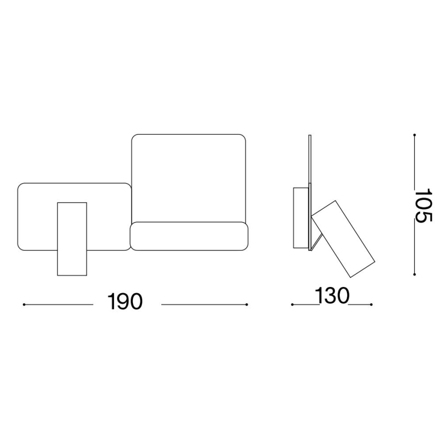 Ideal Lux - LED Sienas lampa KOMODO LED/4,5W/230V USB CRI 90 melna
