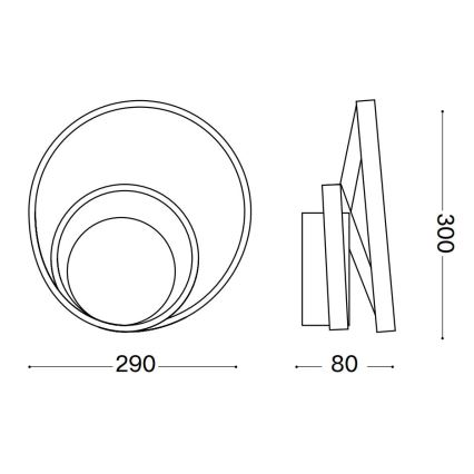 Ideal Lux - LED Sienas lampa OZ LED/26W/230V CRI 90 balta