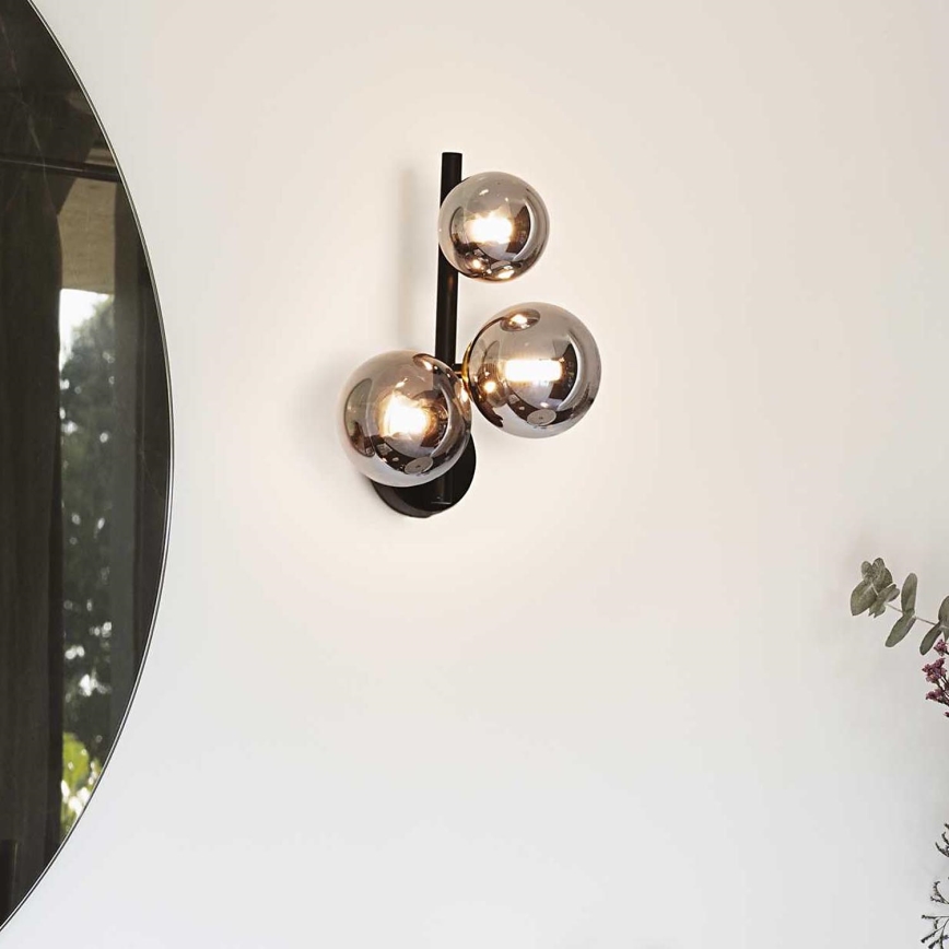 Ideal Lux - LED Sienas lampa PERLAGE 3xG9/3W/230V melna/dūmakains