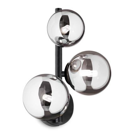 Ideal Lux - LED Sienas lampa PERLAGE 3xG9/3W/230V melna/dūmakains