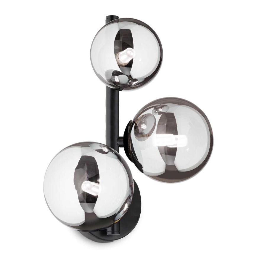 Ideal Lux - LED Sienas lampa PERLAGE 3xG9/3W/230V melna/dūmakains