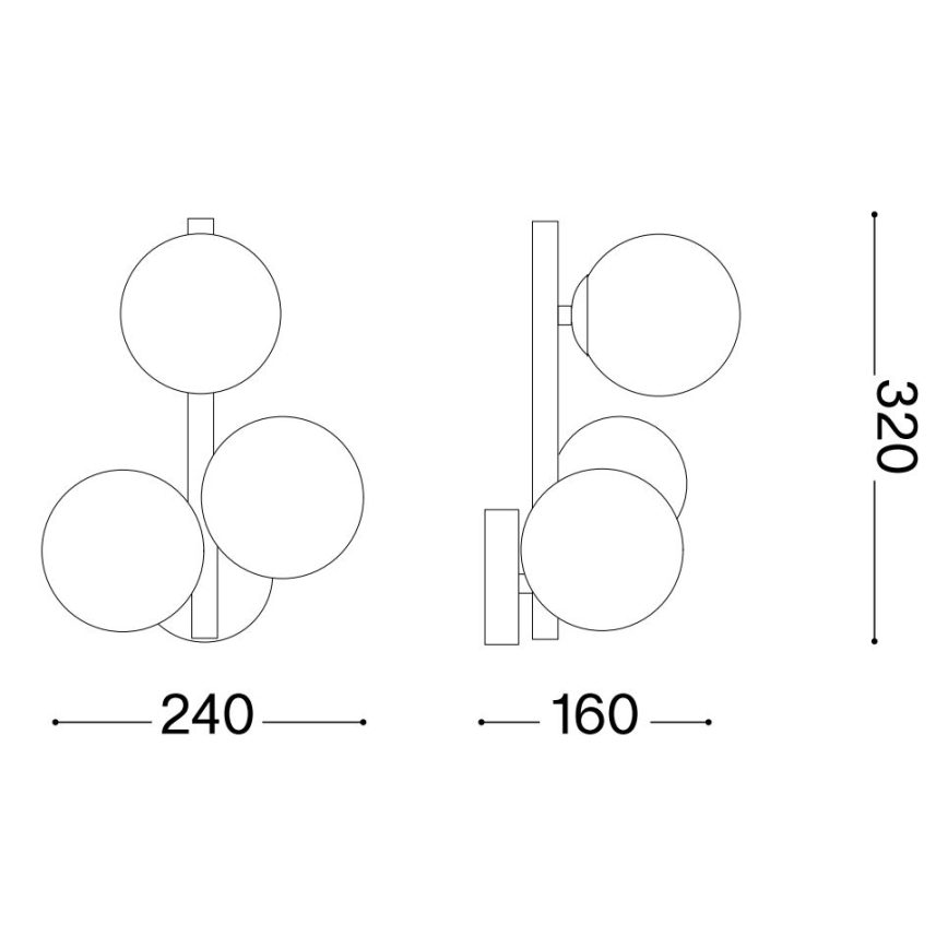Ideal Lux - LED Sienas lampa PERLAGE 3xG9/3W/230V zelta/dūmakains
