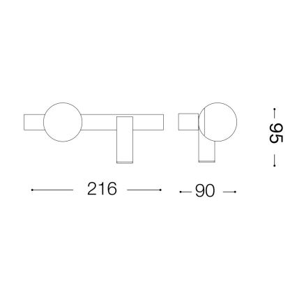 Ideal Lux - LED Sienas lampa PING PONG 2xLED/3W/230V CRI 90 matēts hroms