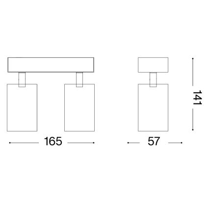 Ideal Lux - LED sienas punktveida gaismeklis DYNAMITE 2xGU10/7W/230V CRI 90 misiņš