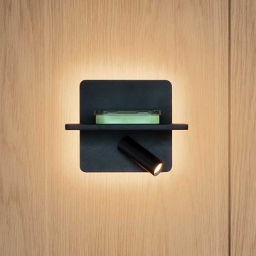 Ideal Lux - LED sienas punktveida gaismeklis PIANO LED/10W/230V CRI 90 USB melns