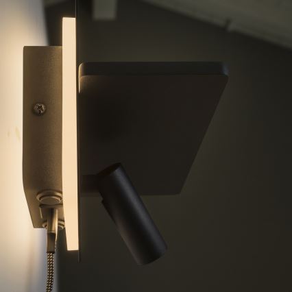 Ideal Lux - LED sienas punktveida gaismeklis PIANO LED/10W/230V CRI 90 USB melns