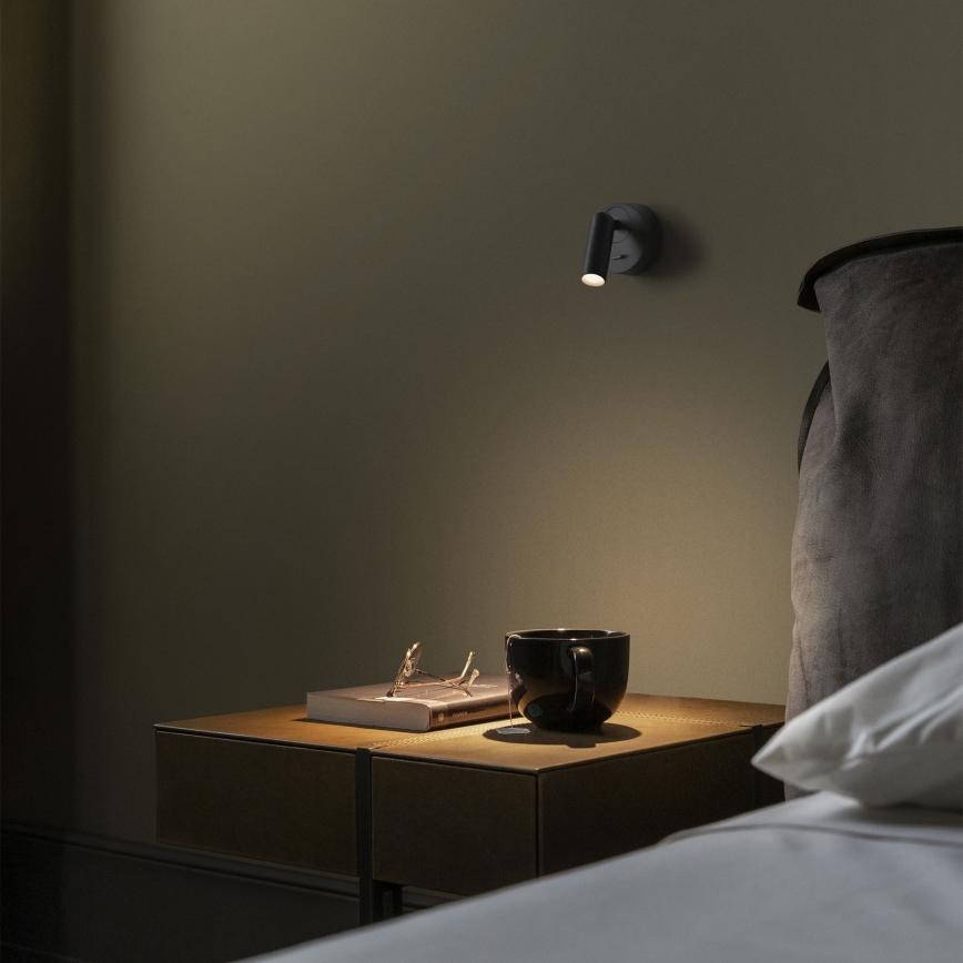 Ideal Lux - LED Sienas starmetis BEAN LED/3W/230V CRI 90 melna