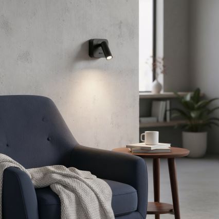 Ideal Lux - LED Sienas starmetis BEAN LED/3W/230V CRI 90 melna