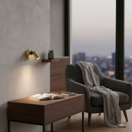 Ideal Lux - LED Sienas starmetis BEAN LED/3W/230V CRI 90 misiņš