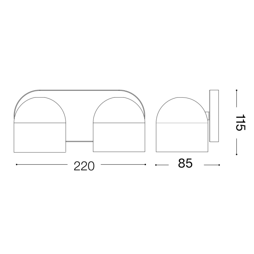 Ideal Lux - LED Sienas starmetis DODO 2xGX53/9W/230V misiņš
