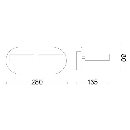 Ideal Lux - LED sienas virziena gaismeklis OBY 2xLED/6W/230V CRI 90 balts